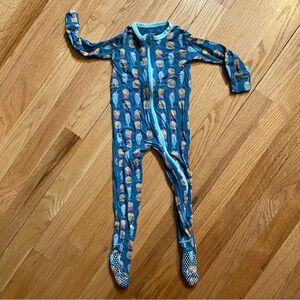KicKee Pants bamboo zip sleeper - diner print 12-18m